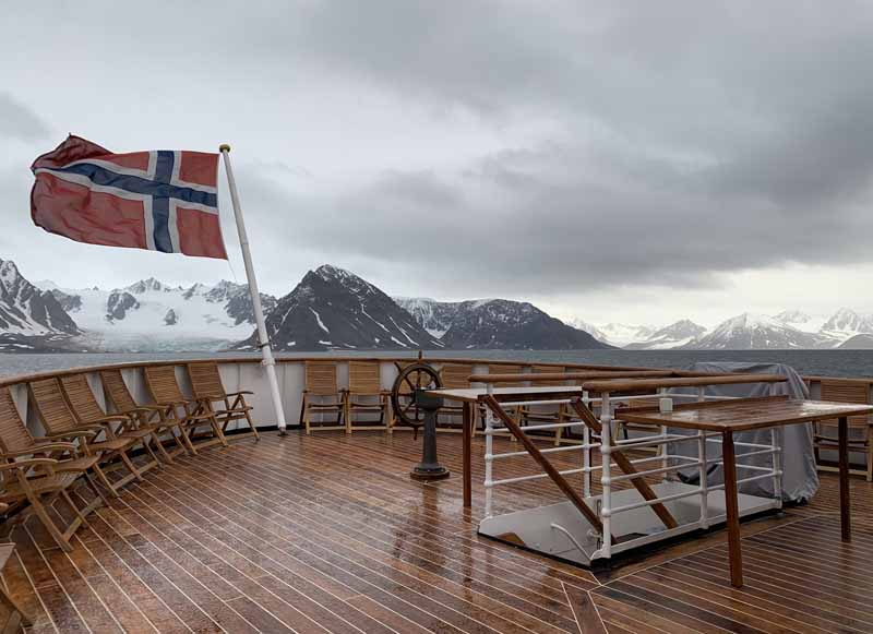 M/S Nordstjernen peräkansi afterdeck Huippuvuoret Svalbard Spitzbergen