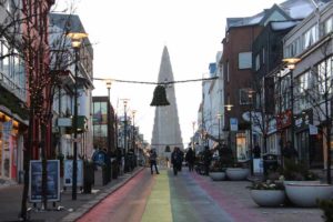 Reykjavik Hallgrimskirkja rainbow