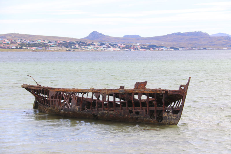 Laivan hylky Stanleyn edustalla Falklandinsaarilla
