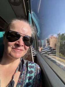 Katri matkustamassa bussilla kohti Splitiä